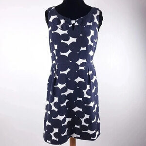 Loft Shift Dress Women's Size 6P Sleeveless Blue & White w/Pockets